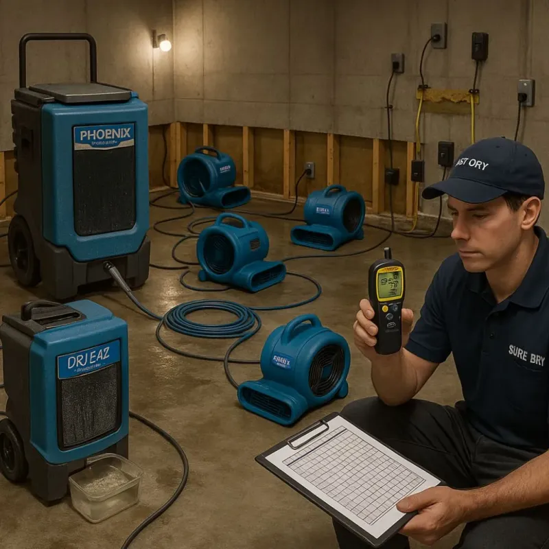 Structural Drying and Dehumidification process in West Hazleton, PA